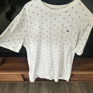 Scotch & Soda White and Black Polka Dot Tee